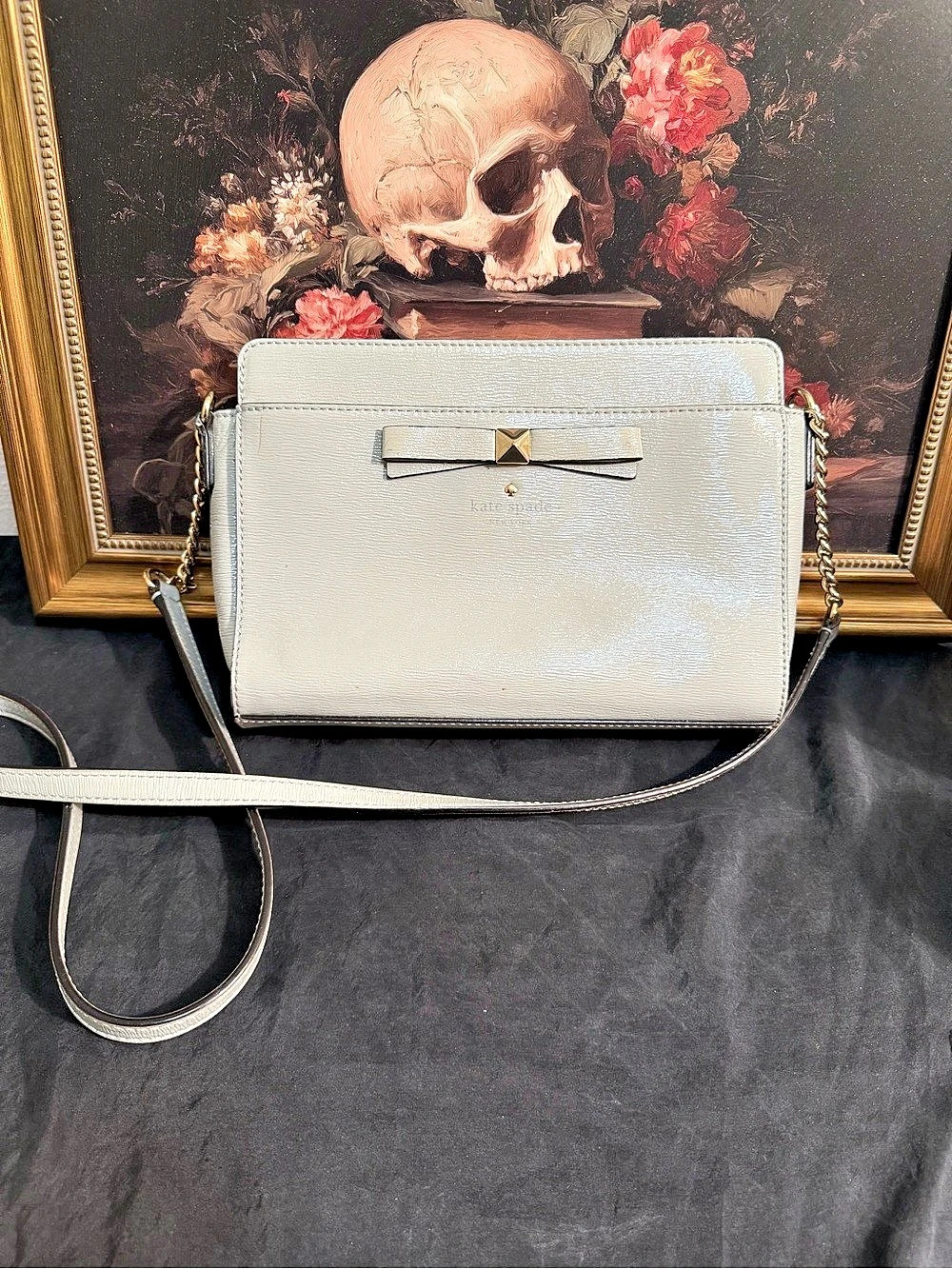 Kate Spade New York Bow Terrace Konnie Crossbody Light Gray 🩶